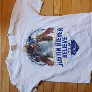 Justin Bieber believe tour 2013 Gildan Tee Girls Size Medium